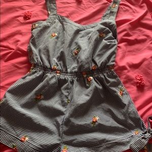 Plaid Flower Romper